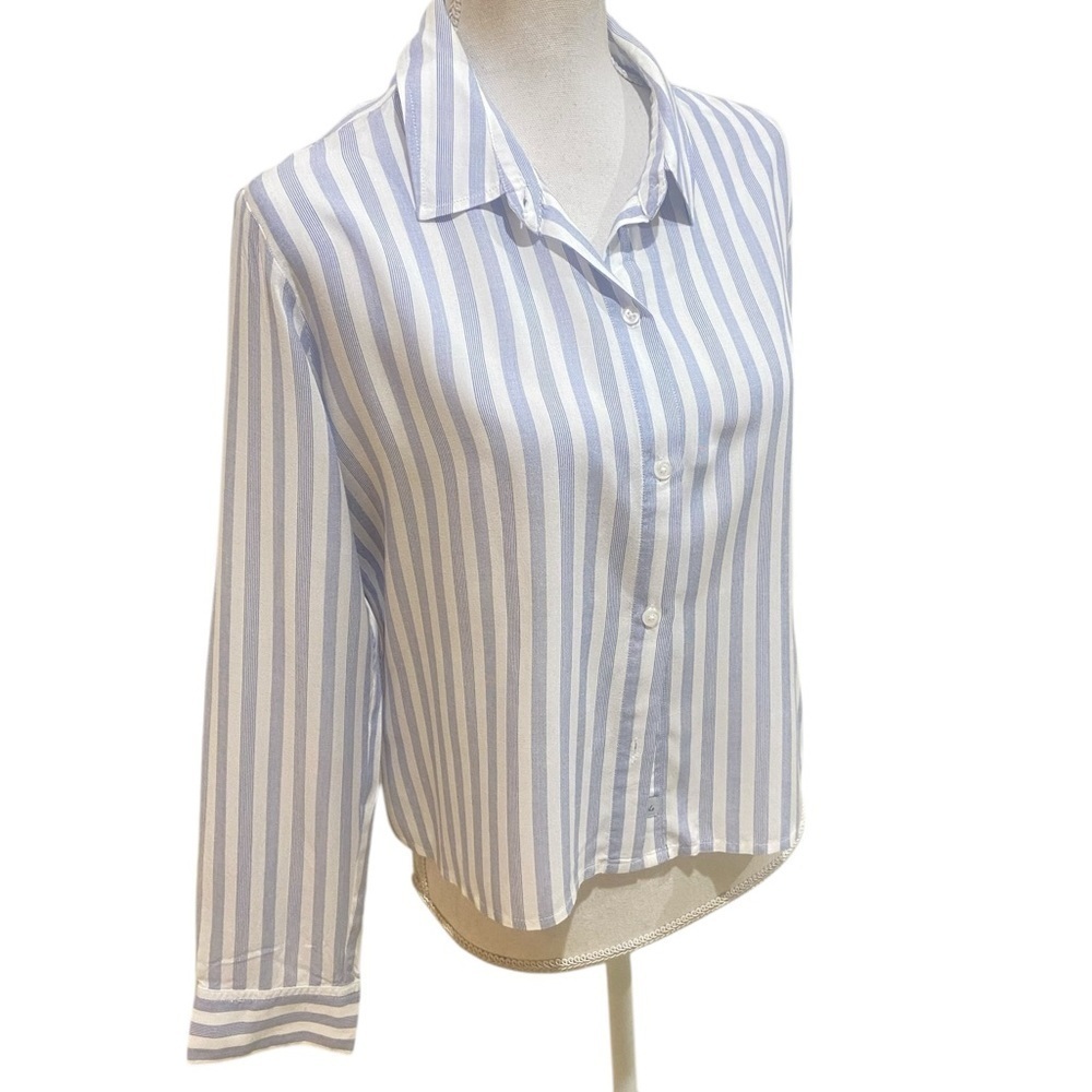 Rails Blue & White Stripe Button Down Shirt Light… - image 3